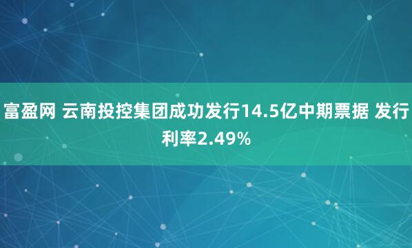富盈网 云南投控集团成功发行14.5亿中期票据 发行利率2.49%